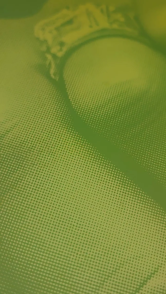 Macro de una trama fotográfica revelada en la pantalla